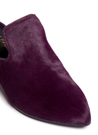 Detail View - Click To Enlarge - CLERGERIE - 'Vadra' suede trim pony hair mules