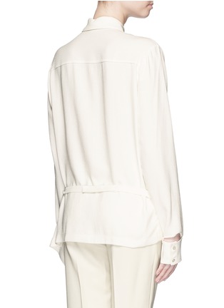 Back View - Click To Enlarge - STELLA MCCARTNEY - Asymmetric hem crepe shirt