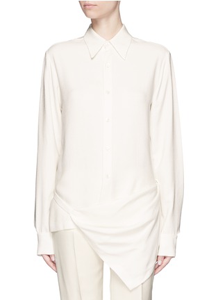 Main View - Click To Enlarge - STELLA MCCARTNEY - Asymmetric hem crepe shirt