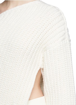 Detail View - Click To Enlarge - STELLA MCCARTNEY - Asymmetric side split hem one shoulder long sweater