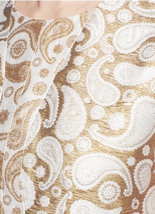 Detail View - Click To Enlarge - STELLA MCCARTNEY - 'Annie' metallic paisley jacquard cotton-linen top