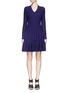 Main View - Click To Enlarge - ALAÏA - 'Rosace' velour embroidery knit flared dress