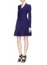 Figure View - Click To Enlarge - ALAÏA - 'Rosace' velour embroidery knit flared dress