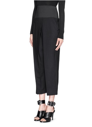Front View - Click To Enlarge - HAIDER ACKERMANN - 'Howl' wide waistband cropped wool pants