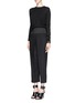 Figure View - Click To Enlarge - HAIDER ACKERMANN - 'Howl' wide waistband cropped wool pants