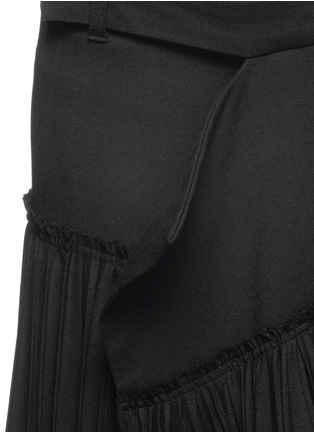 Detail View - Click To Enlarge - HAIDER ACKERMANN - Asymmetric plissé pleat wool twill skirt