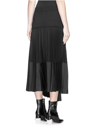Back View - Click To Enlarge - HAIDER ACKERMANN - Asymmetric plissé pleat wool twill skirt