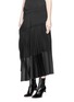 Front View - Click To Enlarge - HAIDER ACKERMANN - Asymmetric plissé pleat wool twill skirt