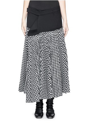 Main View - Click To Enlarge - HAIDER ACKERMANN - Checkerboard pattern wool blend plissé skirt