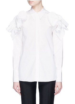 Main View - Click To Enlarge - MSGM - Petal appliqué cotton poplin shirt