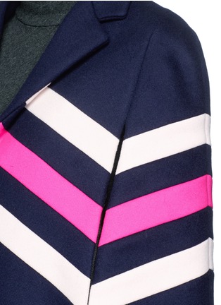 Detail View - Click To Enlarge - MSGM - Chevron stripe wool felt cape coat