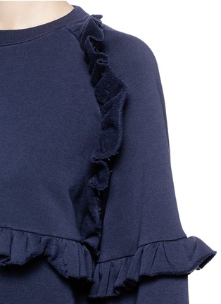 Detail View - Click To Enlarge - MSGM - Ruffle flare sleeve fleece jersey sweatshirt