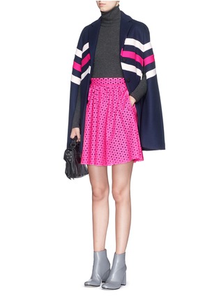 Figure View - Click To Enlarge - MSGM - Lasercut floral fleece wool felt skirt