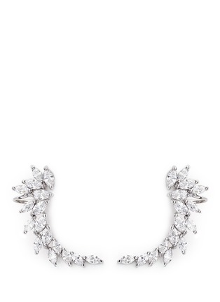 Main View - Click To Enlarge - CZ BY KENNETH JAY LANE - Marquise cut cubic zirconia crescent ear cuffs