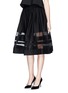 Front View - Click To Enlarge - ALICE & OLIVIA - 'Misty' organza insert midi pouf skirt