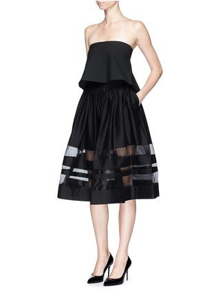 Figure View - Click To Enlarge - ALICE & OLIVIA - 'Misty' organza insert midi pouf skirt