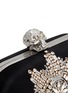 Detail View - Click To Enlarge - ALEXANDER MCQUEEN - Crystal and bead satin skull box clutch