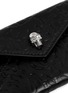 Detail View - Click To Enlarge - ALEXANDER MCQUEEN - Skull floral embossed leather envelope card holder