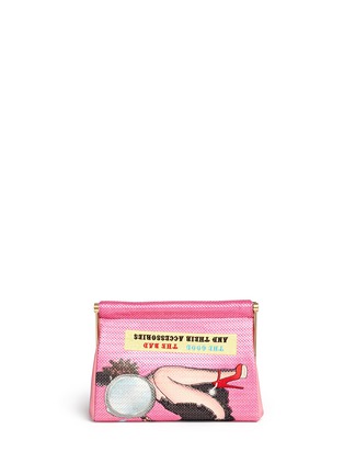 Back View - Click To Enlarge - CHARLOTTE OLYMPIA - 'Round Up Maggie' magazine embroidery clutch