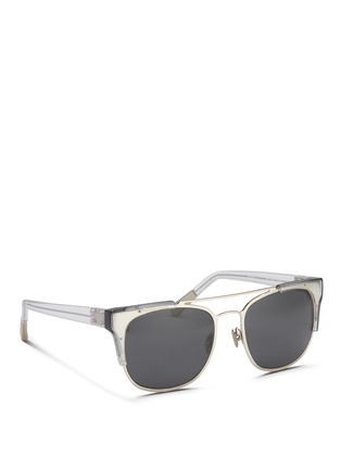 Figure View - Click To Enlarge - KRIS VAN ASSCHE - x Linda Farrow oversize wire D-frame sunglasses