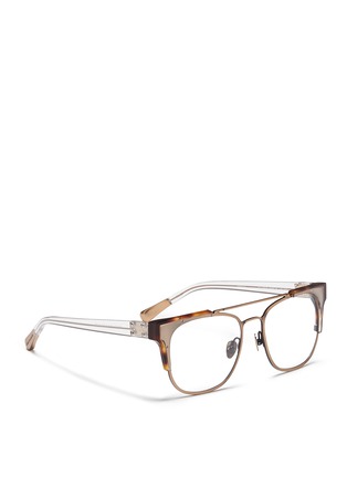 Figure View - Click To Enlarge - KRIS VAN ASSCHE - x Linda Farrow oversize wire D-frame optical glasses