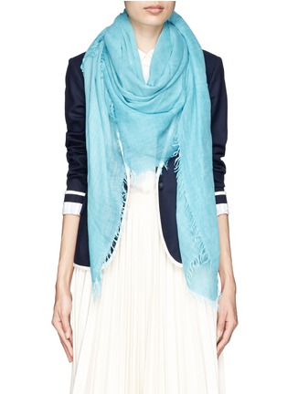 Figure View - Click To Enlarge - FRANCO FERRARI - Woven cotton-cashmere scarf