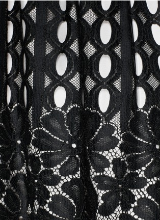 Detail View - Click To Enlarge - LANVIN - Polka dot flower lace skirt