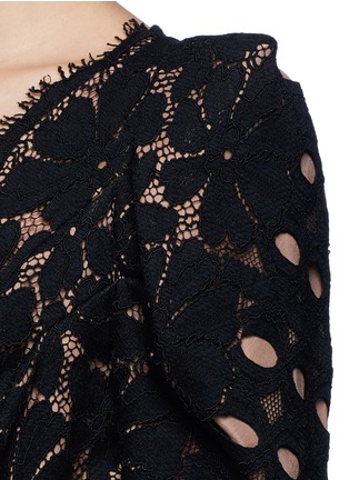 Detail View - Click To Enlarge - LANVIN - Bow waist lace jumpsuit