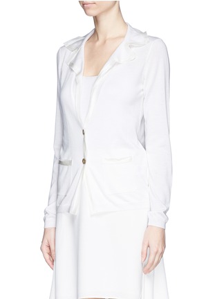Front View - Click To Enlarge - LANVIN - Ribbon trim cashmere silk cardigan