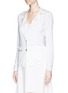 Front View - Click To Enlarge - LANVIN - Ribbon trim cashmere silk cardigan
