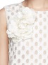 Detail View - Click To Enlarge - LANVIN - Fleur corsage dot mesh top