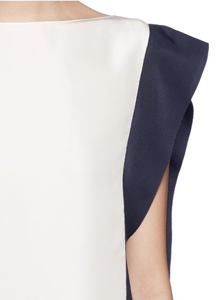 Detail View - Click To Enlarge - LANVIN - Contrast side silk toile top