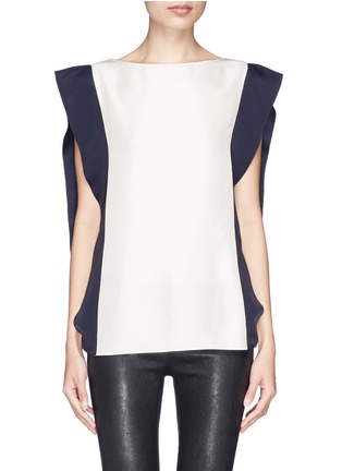 Main View - Click To Enlarge - LANVIN - Contrast side silk toile top