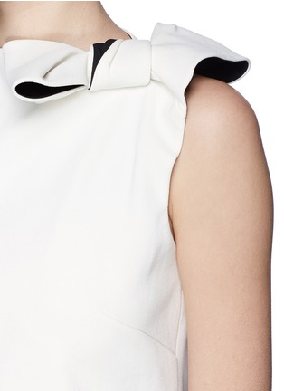 Detail View - Click To Enlarge - LANVIN - Bow shoulder stretch crepe sleeveless blouse