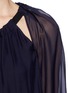 Detail View - Click To Enlarge - LANVIN - Sheer sleeve silk chiffon top