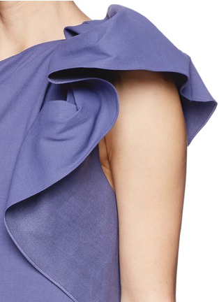 Detail View - Click To Enlarge - LANVIN - Ruffle one shoulder hopsack dress 