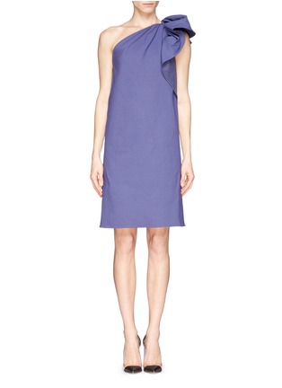Main View - Click To Enlarge - LANVIN - Ruffle one shoulder hopsack dress 