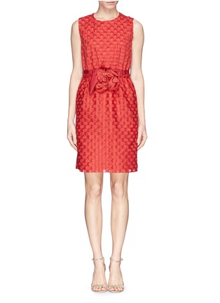 Main View - Click To Enlarge - LANVIN - Rose appliqué circular cutout dress