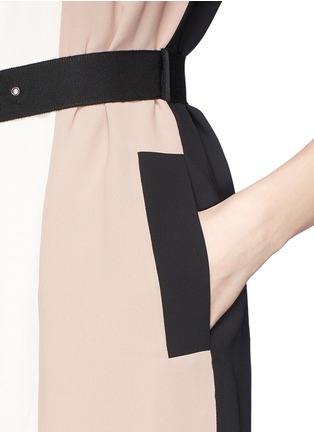 Detail View - Click To Enlarge - LANVIN - Colourblock belted crepe dress
