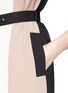 Detail View - Click To Enlarge - LANVIN - Colourblock belted crepe dress