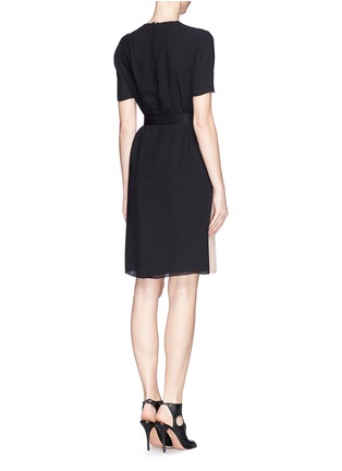 Back View - Click To Enlarge - LANVIN - Colourblock belted crepe dress