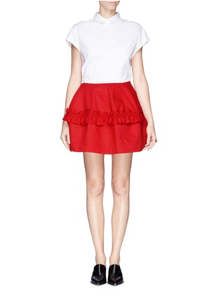 Figure View - Click To Enlarge - J BRAND X SIMONE ROCHA - Ruffle stripe skirt