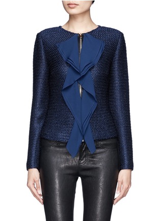 Main View - Click To Enlarge - ST. JOHN - Ruffle front knitted jacket