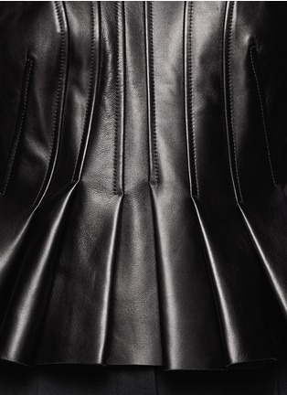 Detail View - Click To Enlarge - ALEXANDER WANG - Ruffle hem leather top