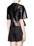 Back View - Click To Enlarge - ALEXANDER WANG - Ruffle hem leather top
