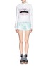Figure View - Click To Enlarge - MARKUS LUPFER - Candy striped sequin Lara lip sweatshirt