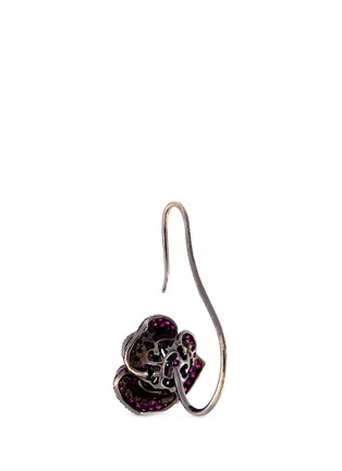 Detail View - Click To Enlarge - LYDIA COURTEILLE - 'Rose' ruby 18k white gold drop earrings