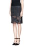 Front View - Click To Enlarge - HELMUT LANG - 'Hexa' Burn Out Skirt