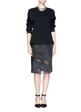 Figure View - Click To Enlarge - HELMUT LANG - 'Hexa' Burn Out Skirt