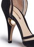 Detail View - Click To Enlarge - NICHOLAS KIRKWOOD - 'Penelope' mesh cutout faux pearl heel suede pumps
